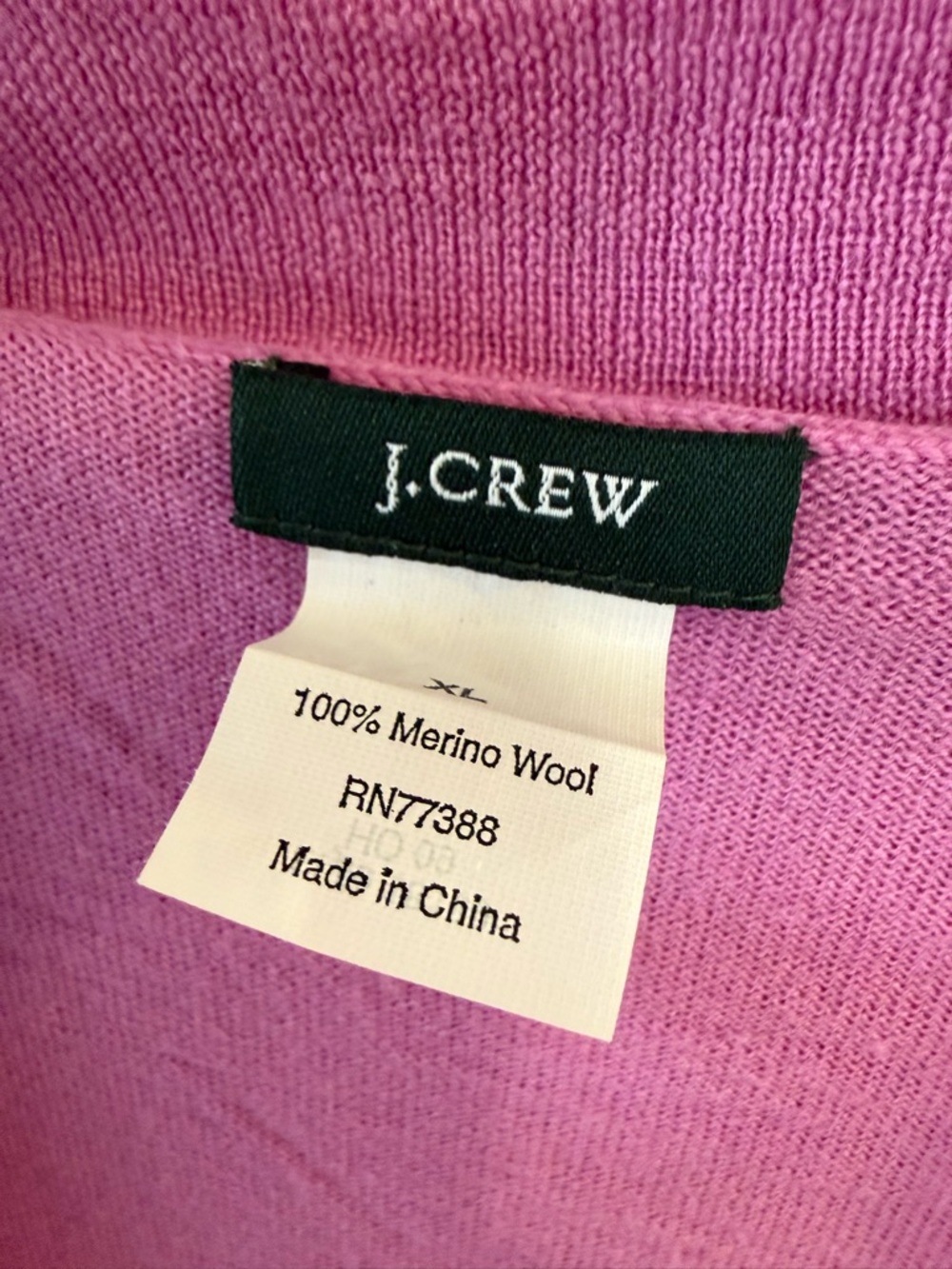 J CREW Women’s Long Merino Wool Cardigan in Bright Berry Lavendar Size XL EUC - Picture 4 of 4